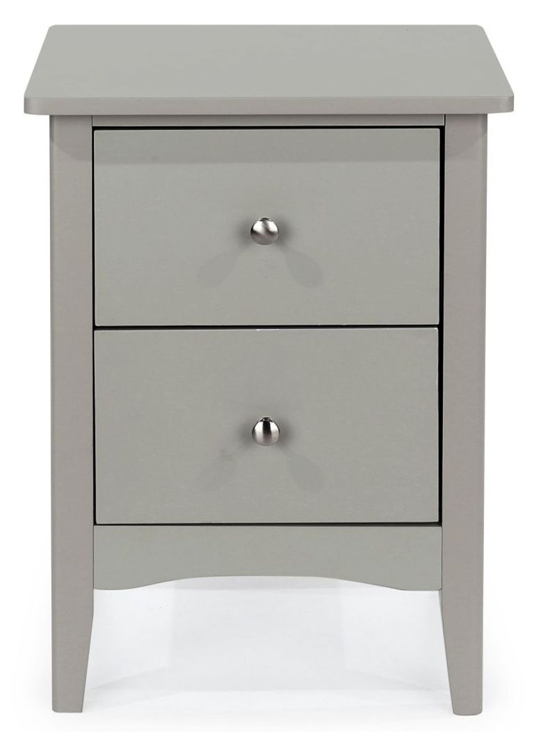 Como Grey Painted 2 Drawer Bedside Cabinet