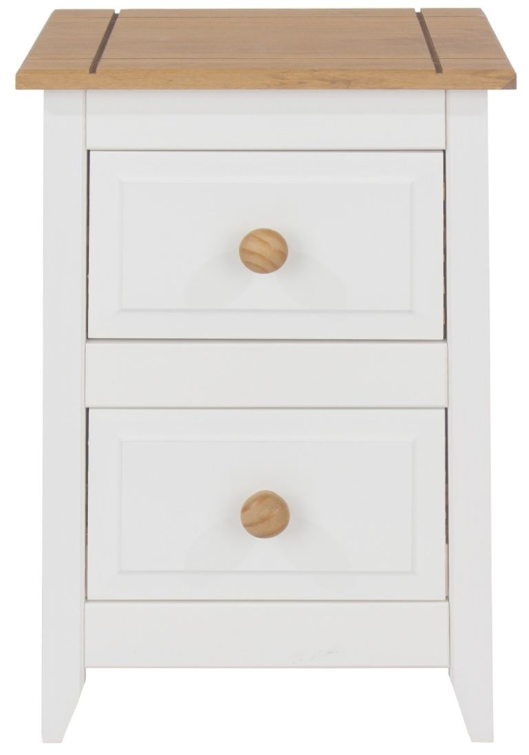Capri White 2 Drawer Petite Bedside Cabinet