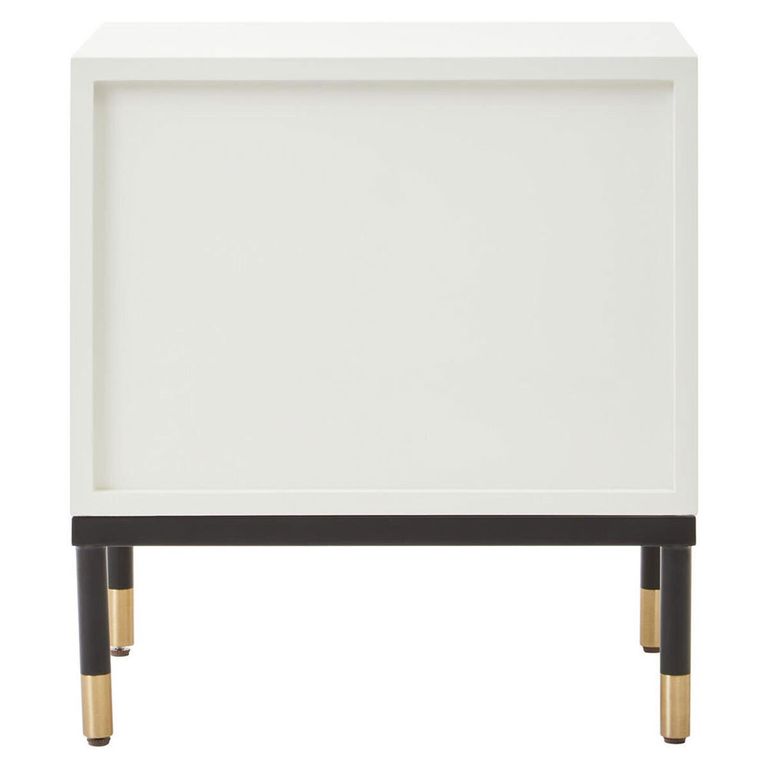 Danta Bedside Cabinet - 2 Drawer - Off White Wood