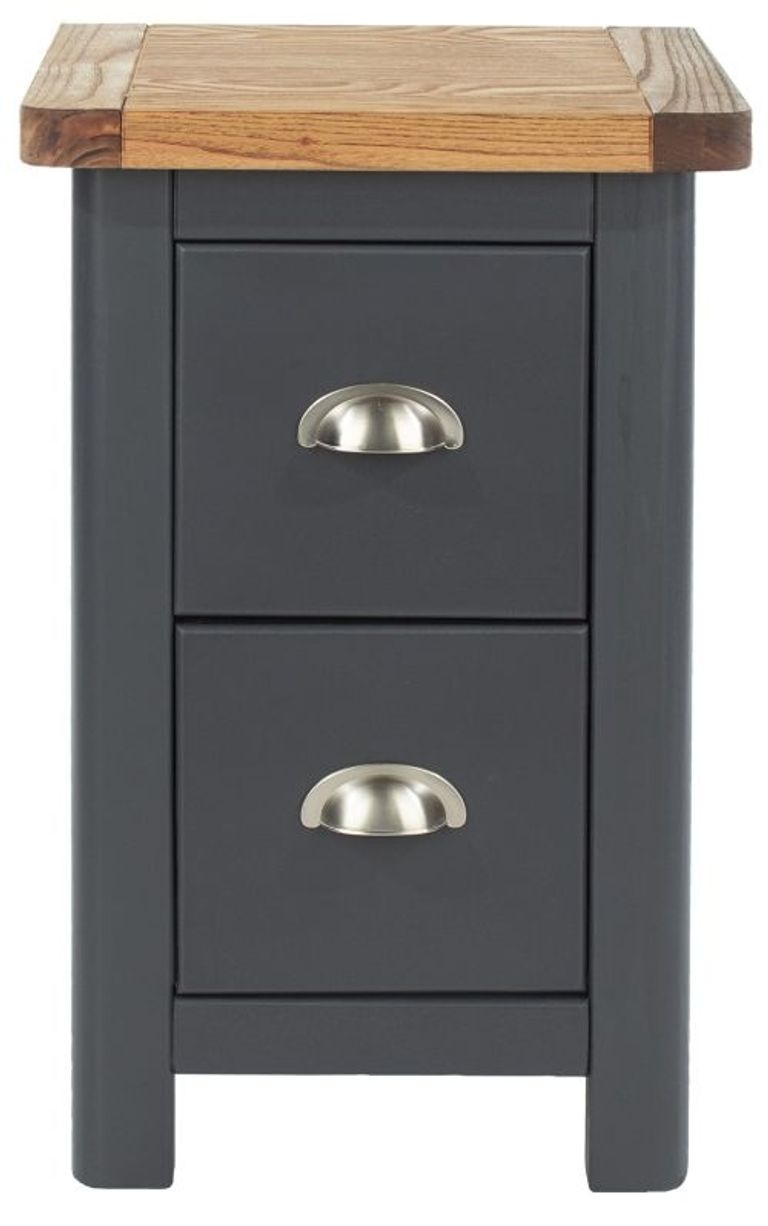 Dunkeld Blue 2 Drawer Petite Bedside Cabinet