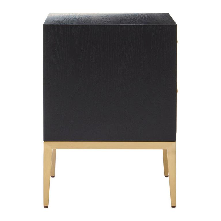 Deruta Bedside Cabinet - 2 Drawer - Grey Faux Shagreen