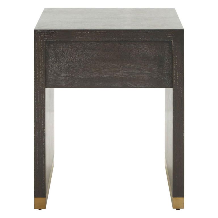 Deskey Bedside Table - 1 Drawer - Grey Faux Shagreen