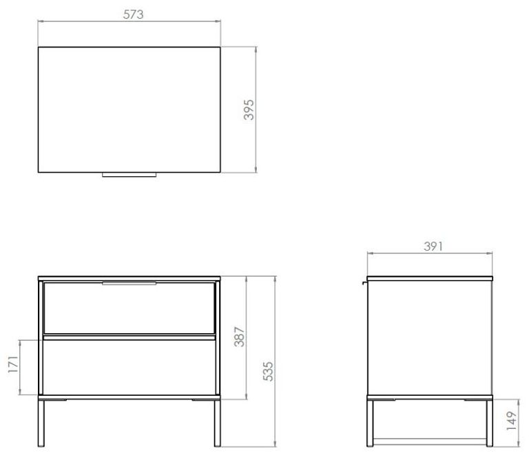 Diego Black 1 Drawer Midi Bedside Table