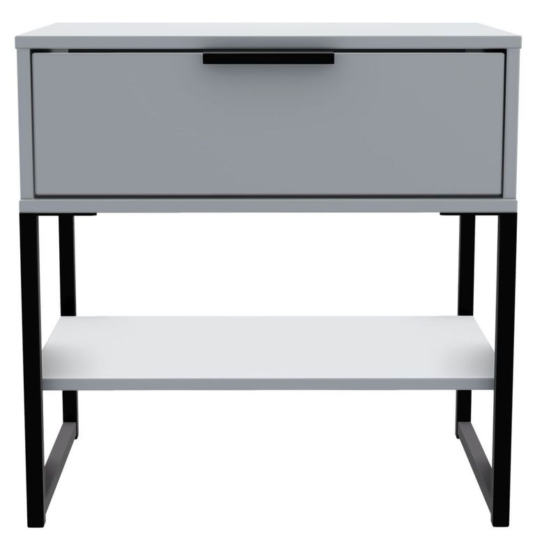 Diego Grey 1 Drawer Bedside Table