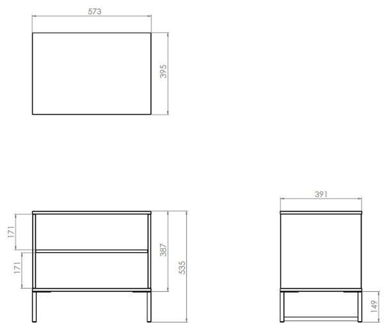 Diego Grey Midi Bedside Table