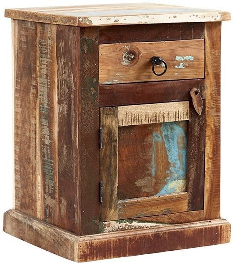 Diu Reclaimed Wood 1 Drawer Bedside Cabinet