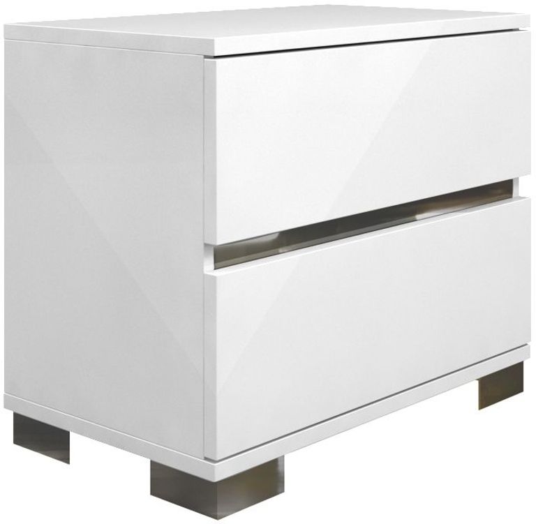 Dream Bedside Cabinet - 2 Drawer - White
