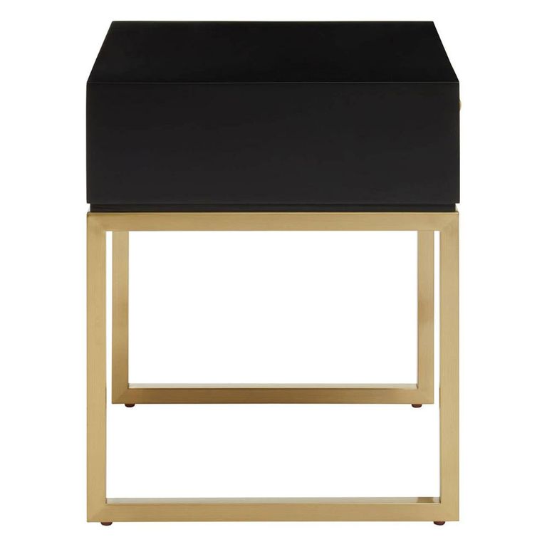 Dumas Bedside Table - 1 Drawer - Square - Black and White