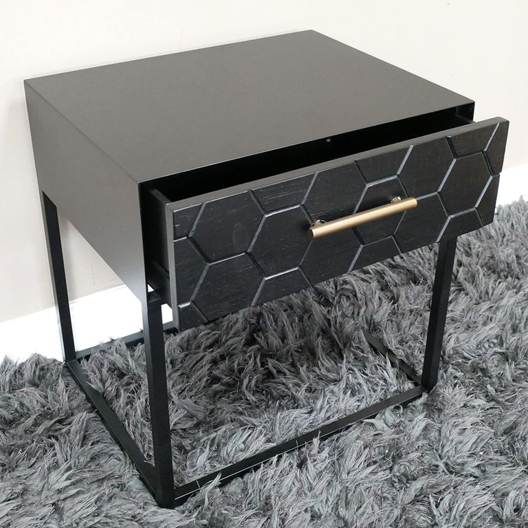 Bedside Table - 1 Drawer - Black