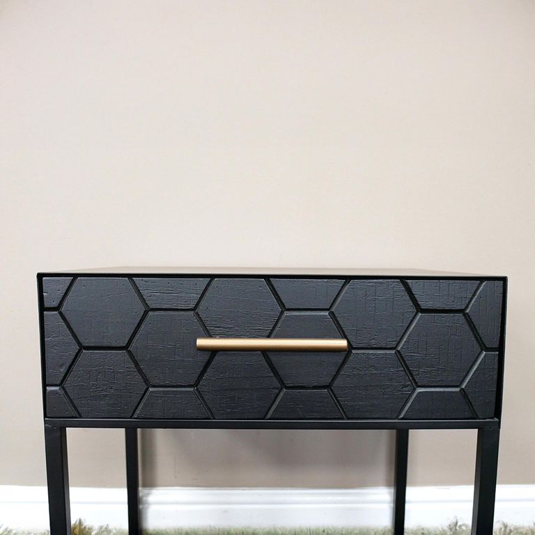 Bedside Table - 1 Drawer - Black