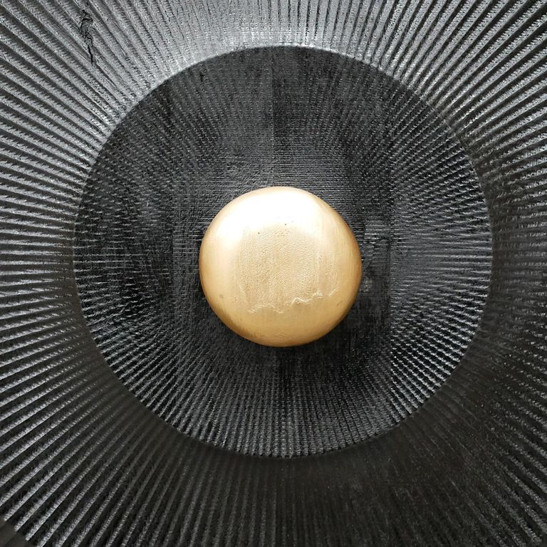 Bedside Cabinet - 1 Door - Black Mango Wood