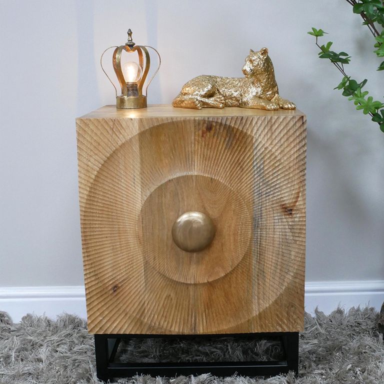 Bedside Cabinet - 1 Door - Mango Wood