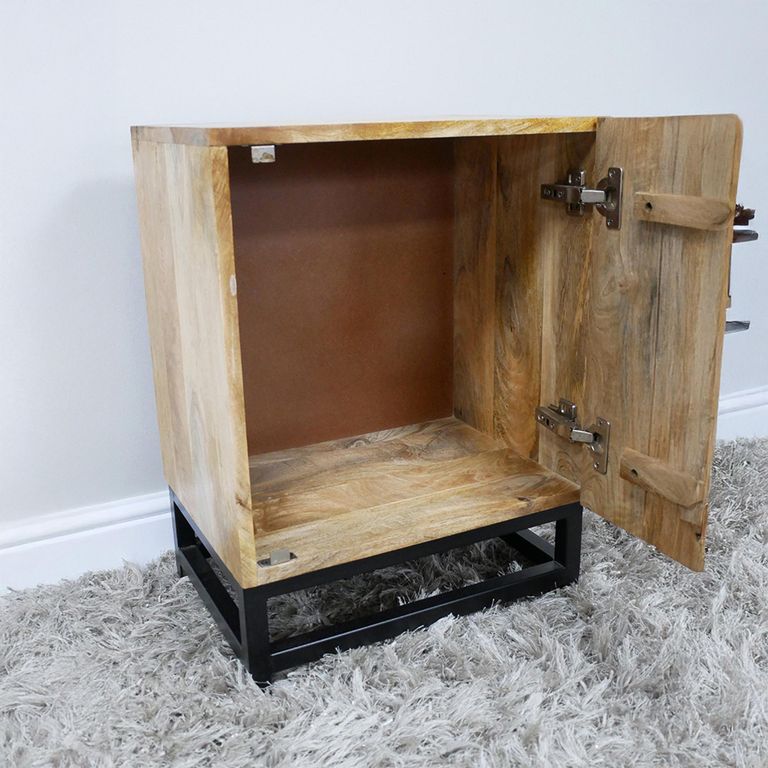 Bedside Cabinet - 1 Door - Mango Wood