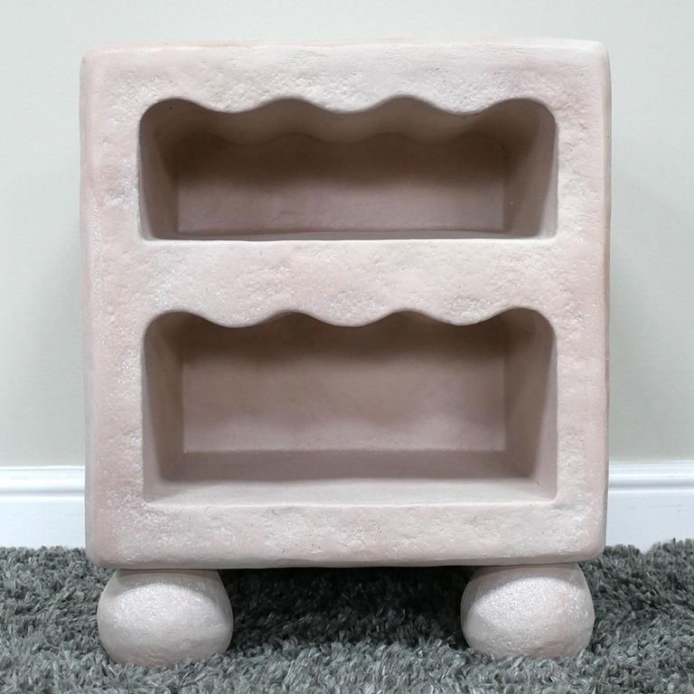 Bedside Table - 1 Drawer - Resin Light Pink