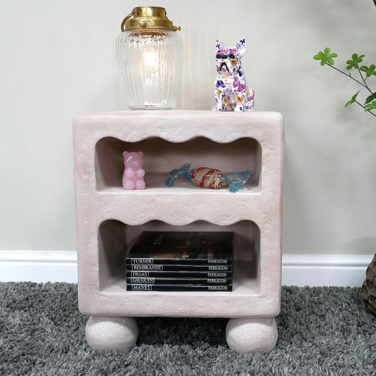 Bedside Table - 1 Drawer - Resin Light Pink