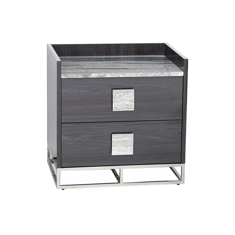 Elliot Bedside Cabinet - 2 Drawer - Marble and Wooden - Variation Available