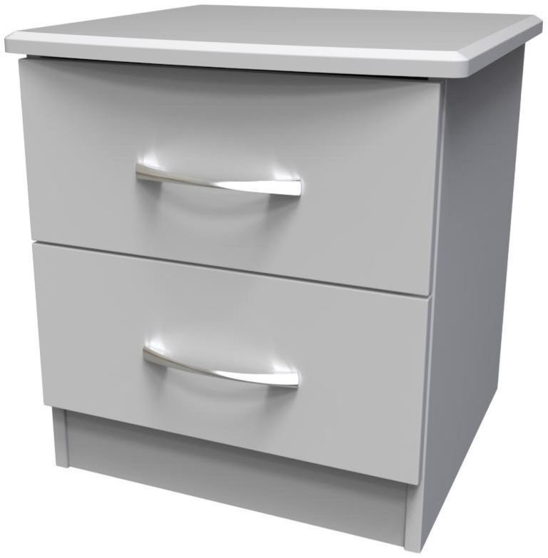 Eve Grey 2 Drawer Bedside Cabinet