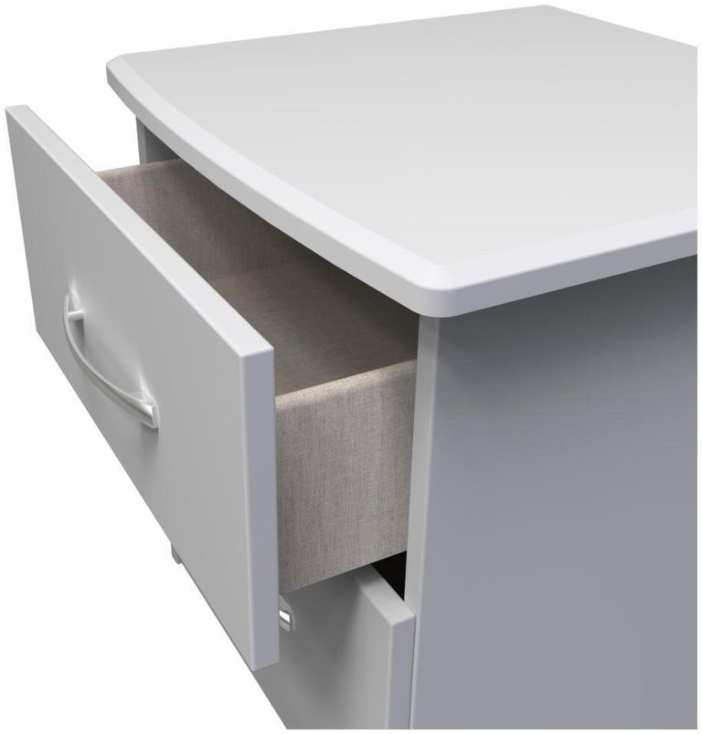 Eve Grey 2 Drawer Bedside Cabinet