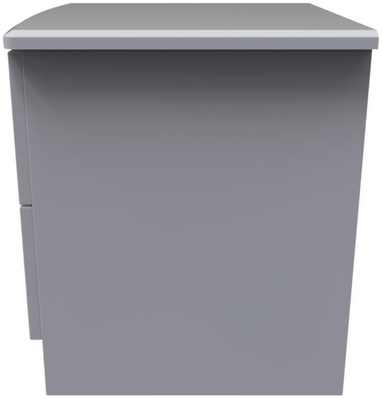 Eve Grey 2 Drawer Bedside Cabinet with Lock