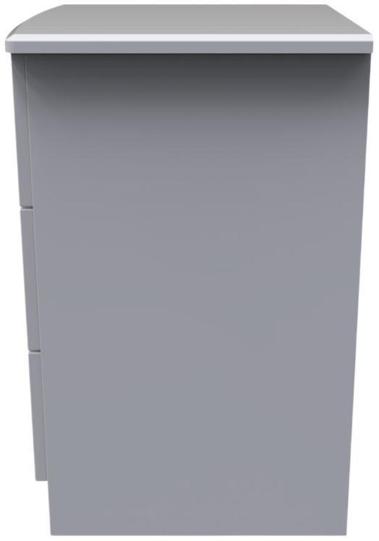 Eve Grey 3 Drawer Bedside Cabinet with Lock