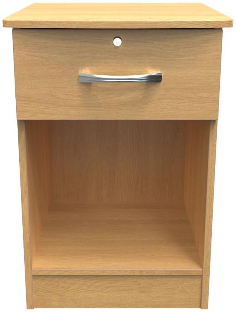 Eve Oak Effect 1 Drawer Bedside Cabinet with Lock