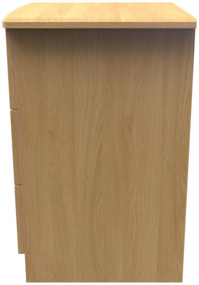 Eve Oak Effect 3 Drawer Bedside Cabinet
