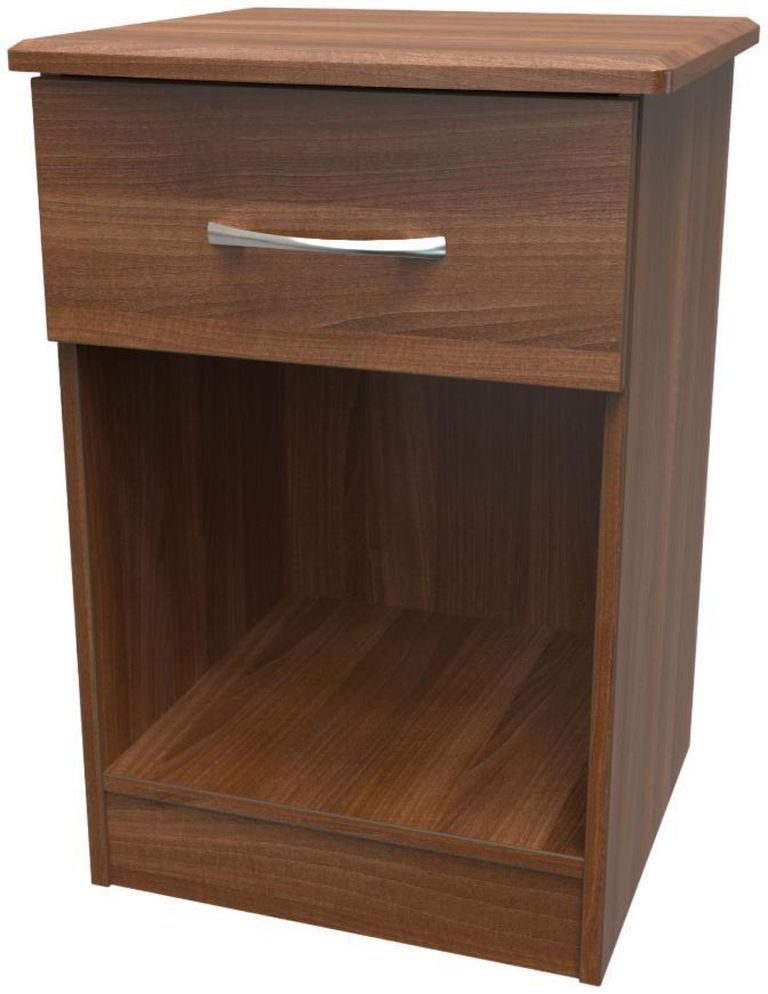 Eve Walnut Effect 1 Drawer Bedside Cabinet