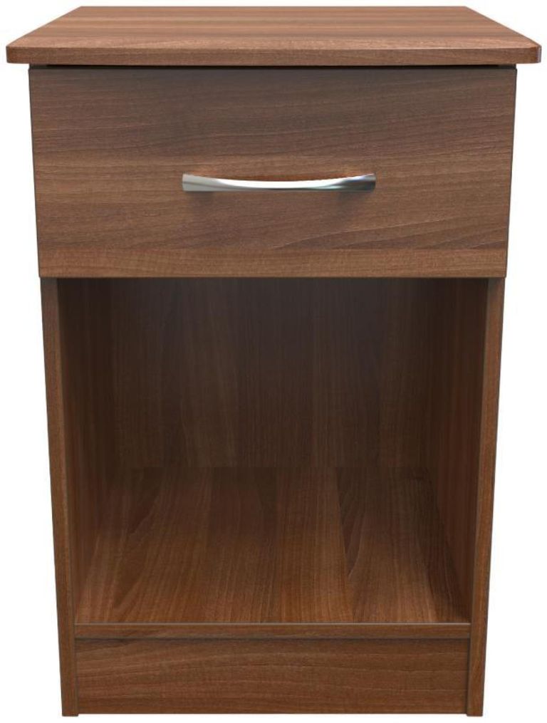 Eve Walnut Effect 1 Drawer Bedside Cabinet