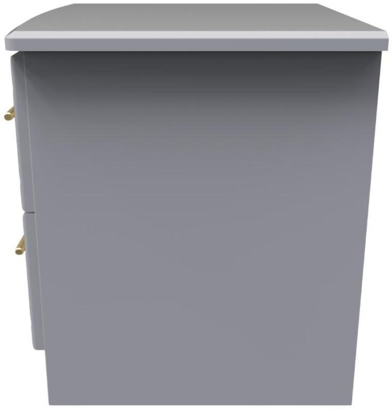 Faye Grey 2 Drawer Bedside Cabinet with Lock