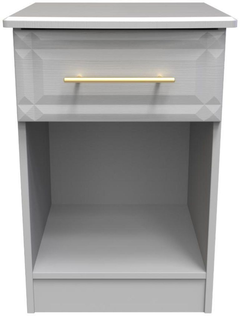 Faye Grey Ash 1 Drawer Bedside Cabinet