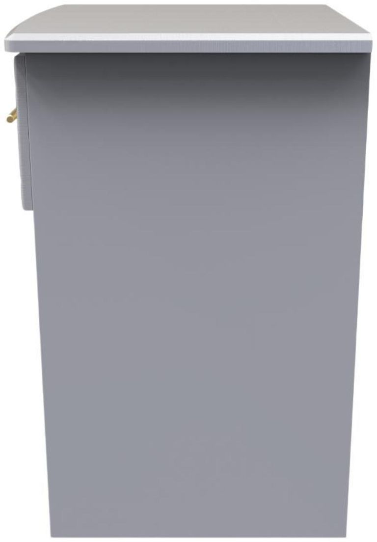 Faye Grey Ash 1 Drawer Bedside Cabinet with Lock