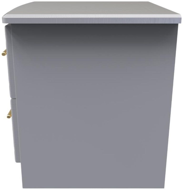 Faye Grey Ash 2 Drawer Bedside Cabinet with Lock
