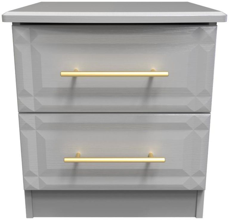 Faye Grey Ash 2 Drawer Bedside Cabinet