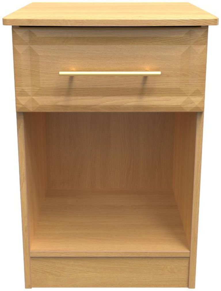 Faye Oak Effect 1 Drawer Bedside Cabinet