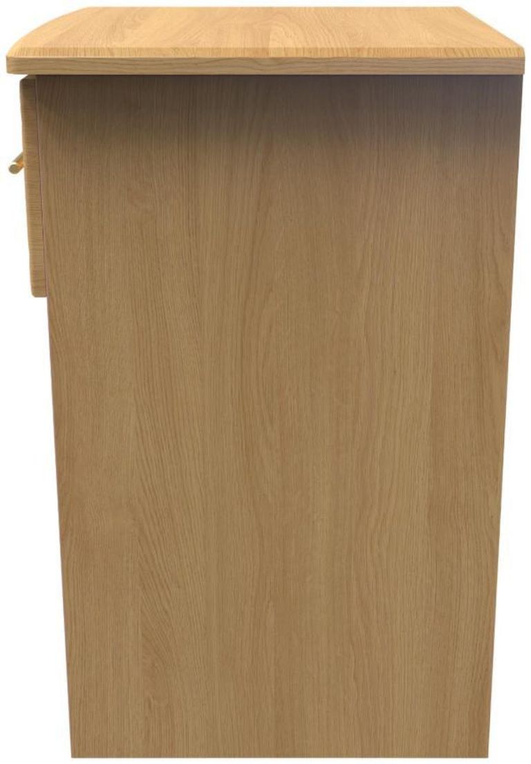 Faye Oak Effect 1 Drawer Bedside Cabinet with Lock