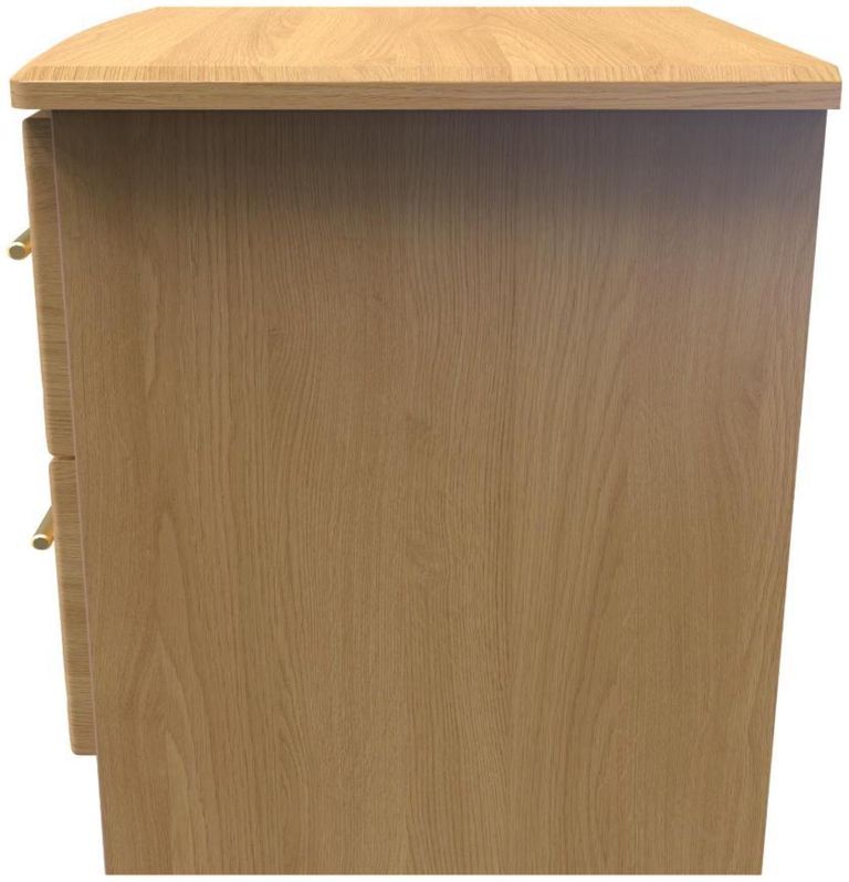Faye Oak Effect 2 Drawer Bedside Cabinet with Lock