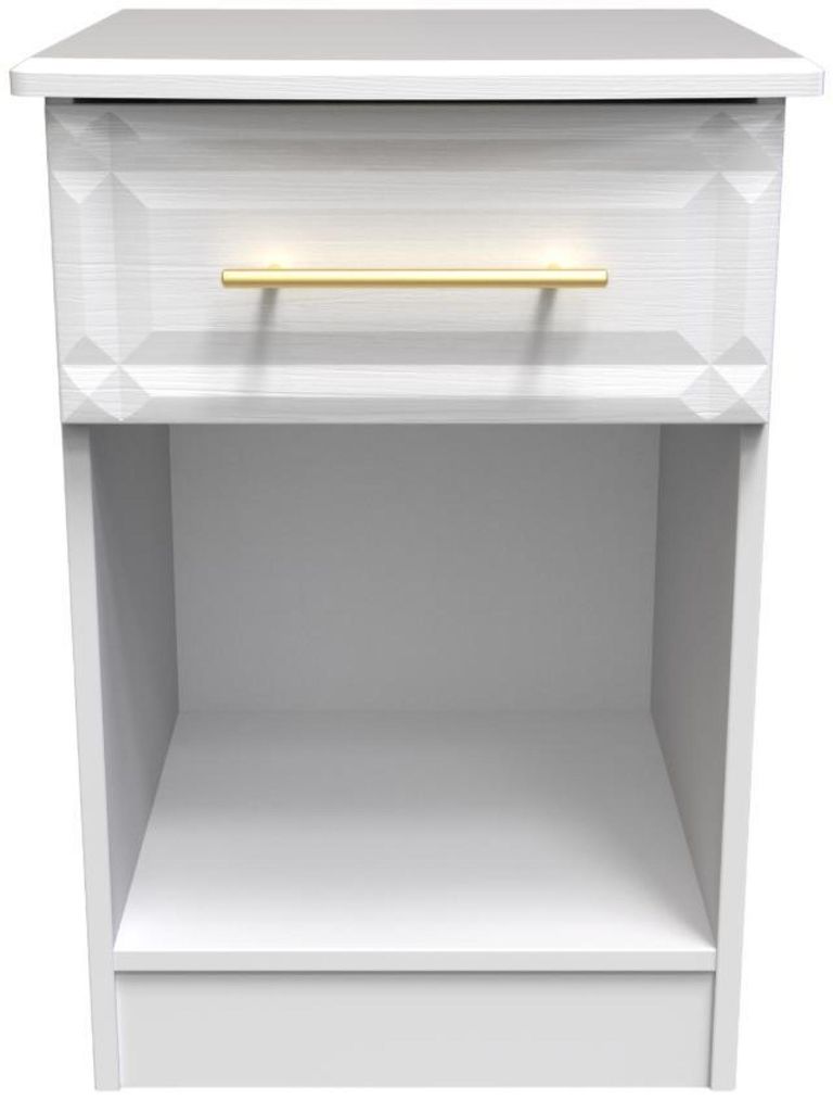 Faye White 1 Drawer Bedside Cabinet