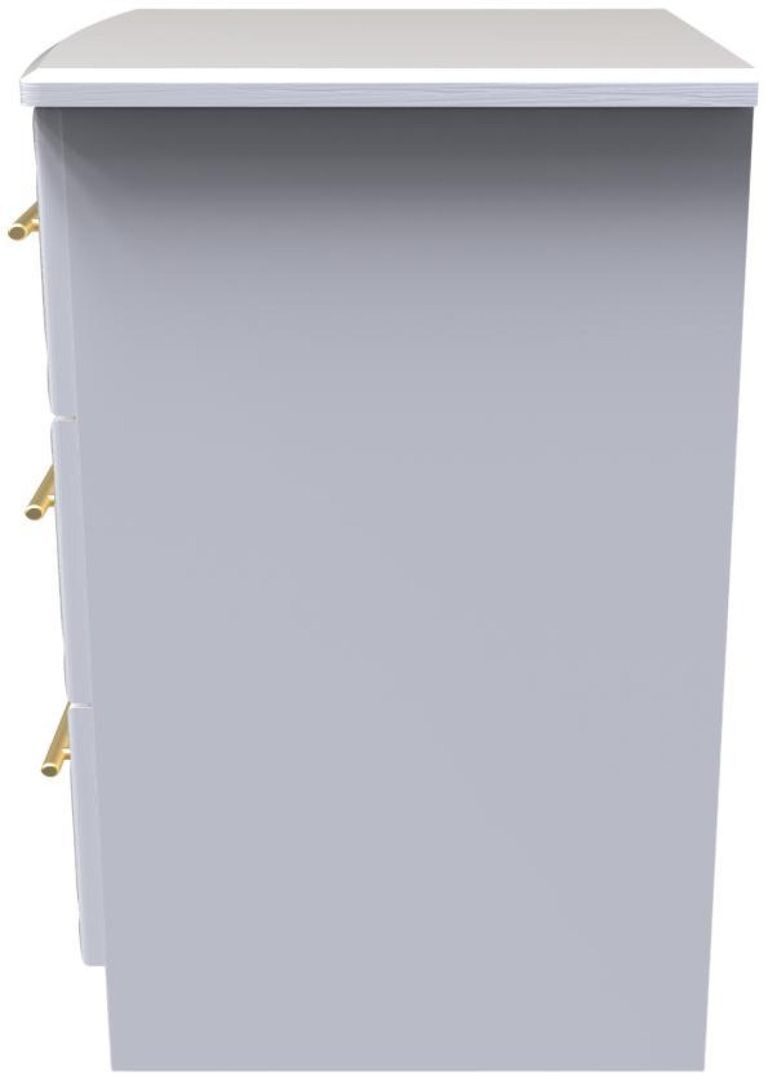 Faye White 3 Drawer Bedside Cabinet