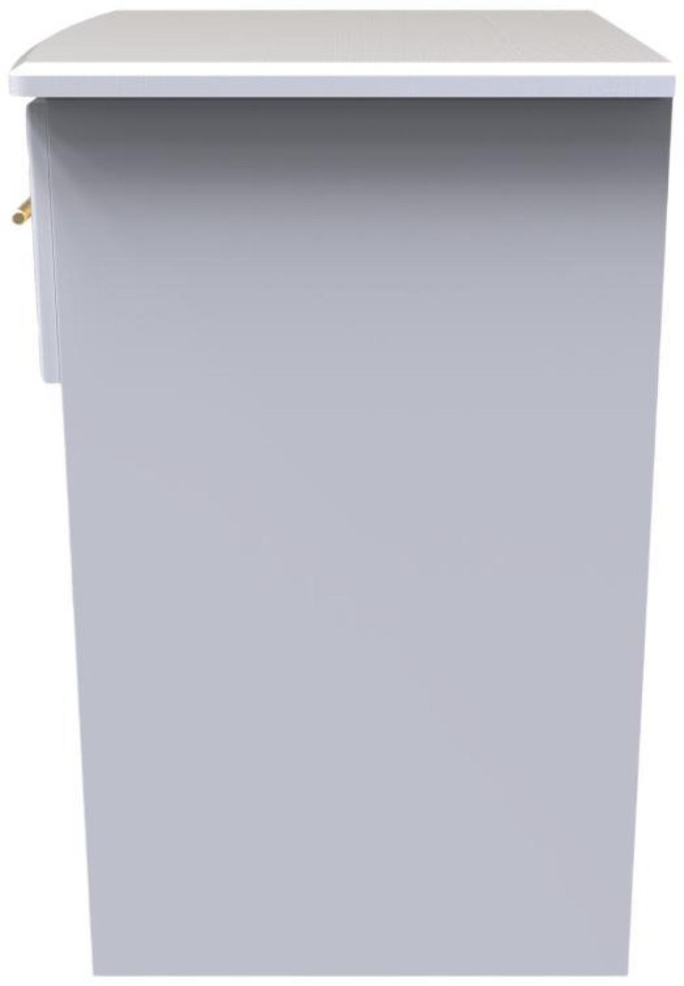 Faye White Ash 1 Drawer Bedside Cabinet with Lock