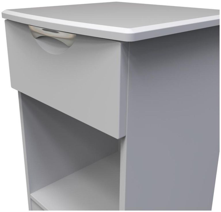 Flora Grey 1 Drawer Bedside Cabinet