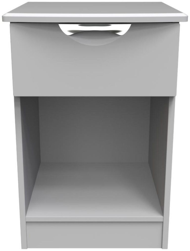 Flora Grey 1 Drawer Bedside Cabinet