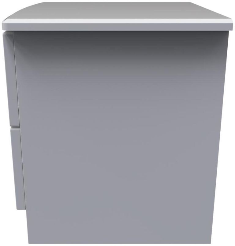 Flora Grey 2 Drawer Bedside Cabinet