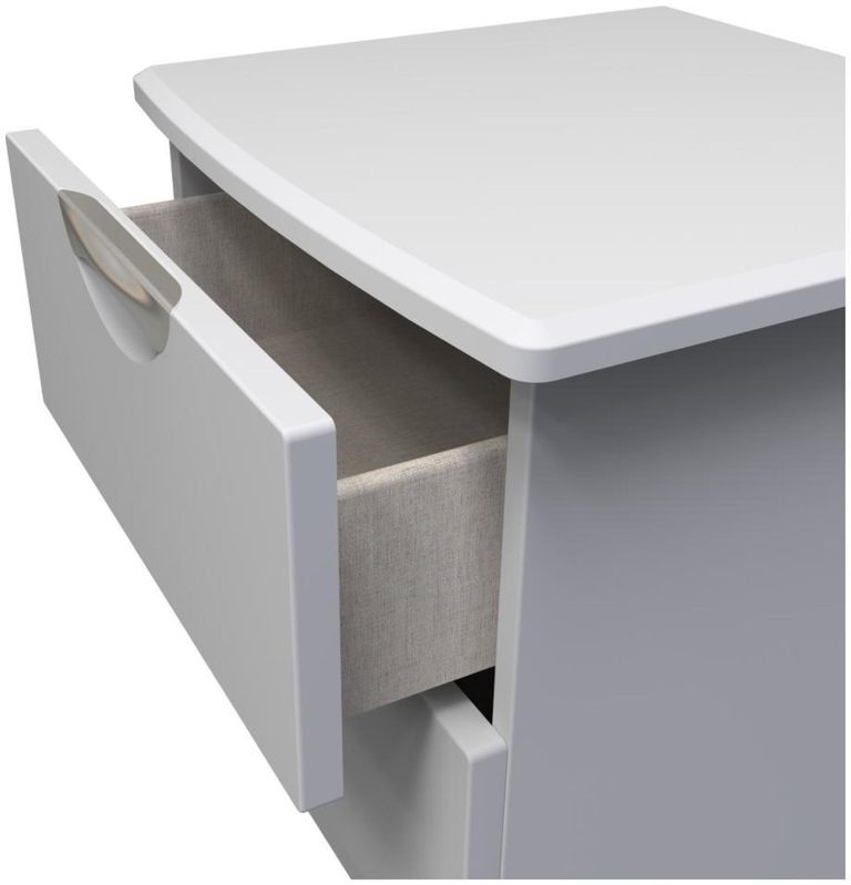 Flora Grey 2 Drawer Bedside Cabinet