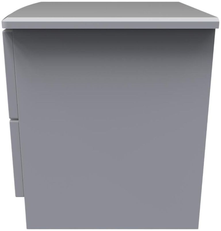 Flora Grey 2 Drawer Bedside Cabinet with Lock