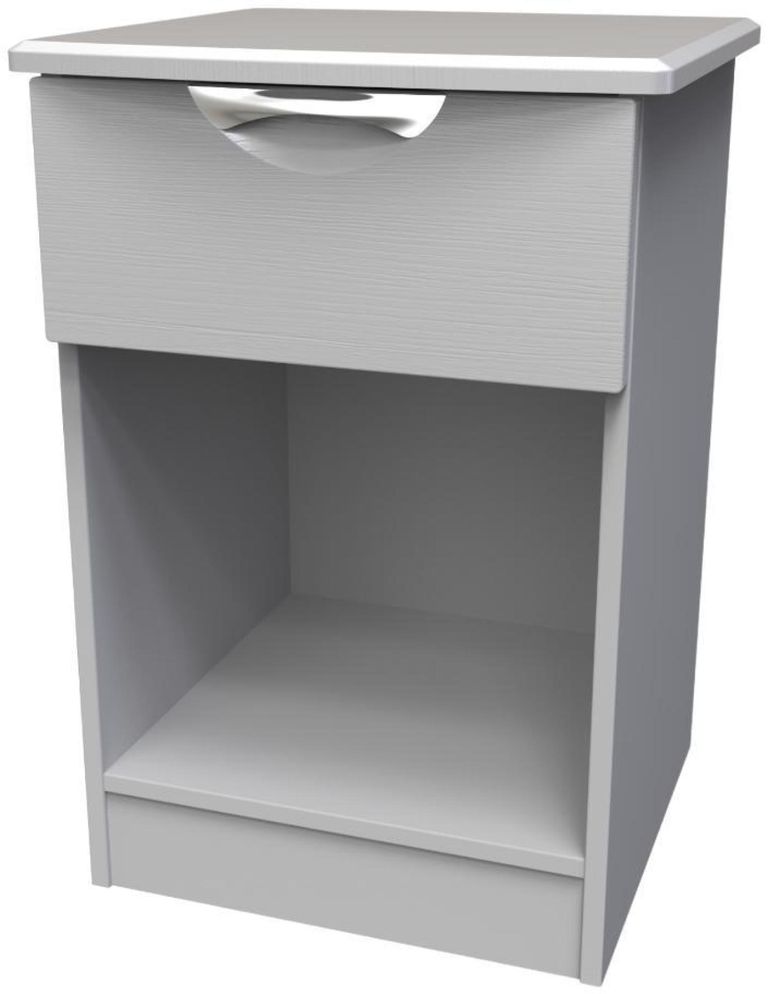 Flora Grey Ash 1 Drawer Bedside Cabinet