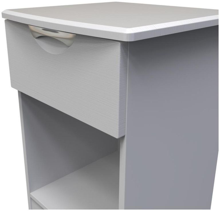 Flora Grey Ash 1 Drawer Bedside Cabinet