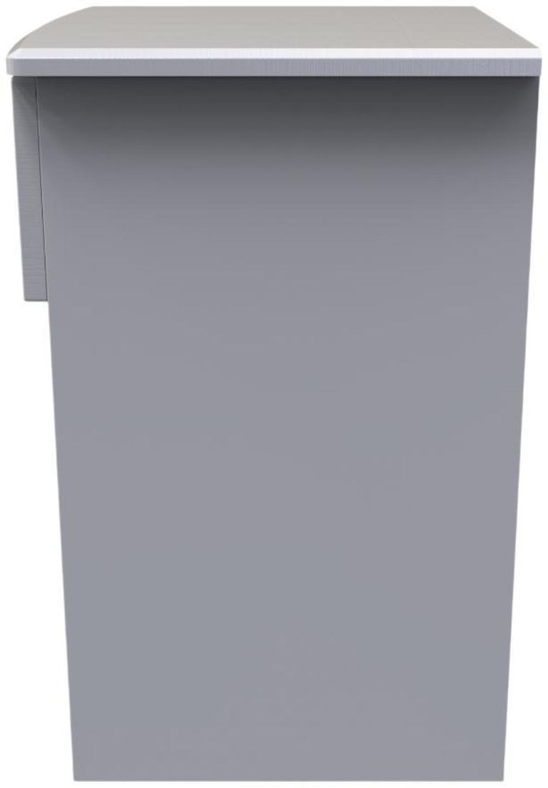 Flora Grey Ash 1 Drawer Bedside Cabinet with Lock