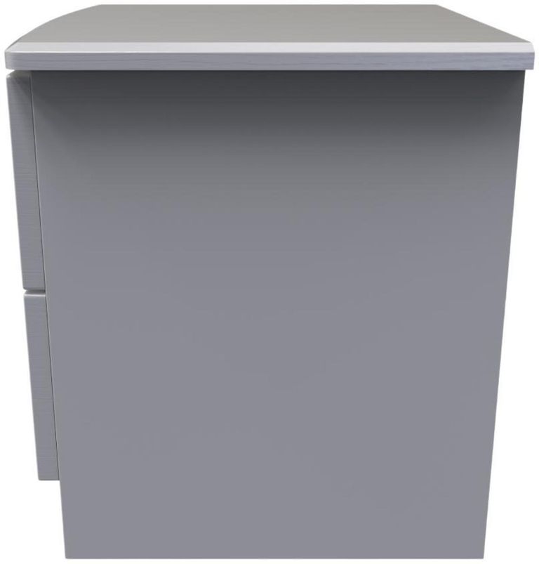 Flora Grey Ash 2 Drawer Bedside Cabinet