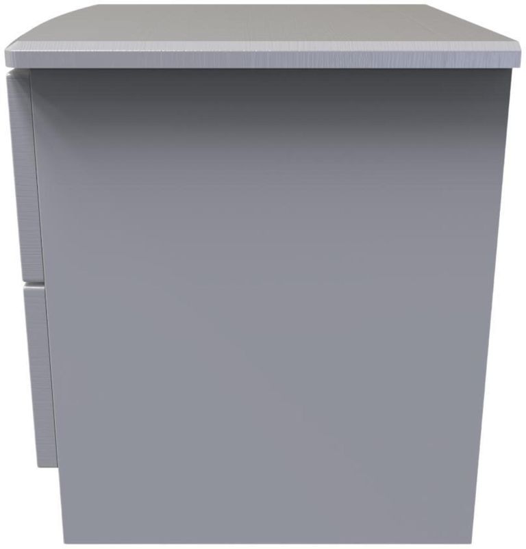 Flora Grey Ash 2 Drawer Bedside Cabinet with Lock