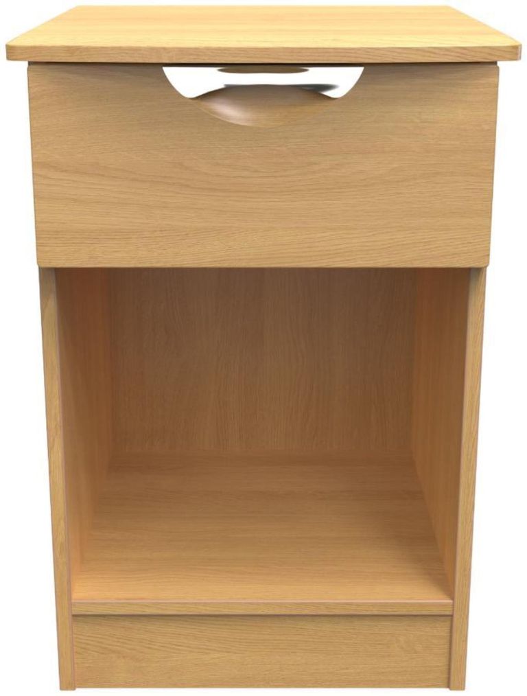 Flora Oak Effect 1 Drawer Bedside Cabinet